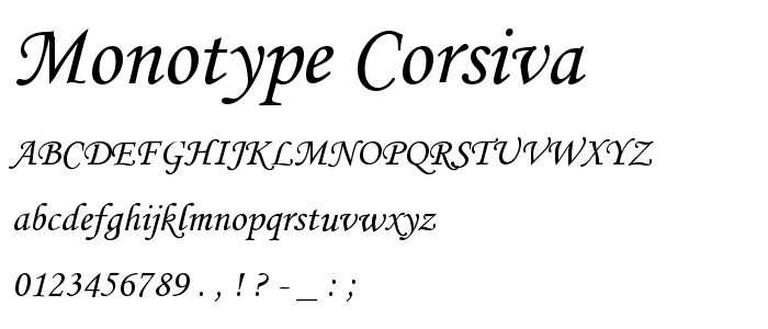 monotype corsiva ttf font